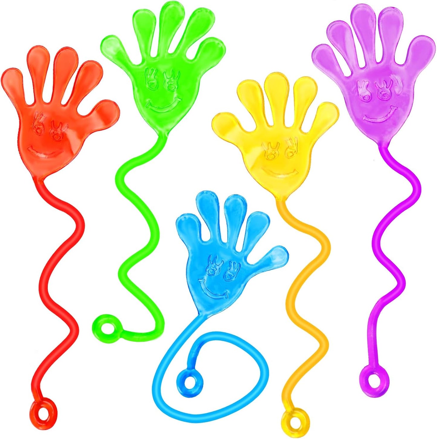 Thremhoo 40Pcs Glow in the Dark Sticky Hands Kids Party Favor Supplies Goodie Bag Stuffer Pinata Return Gift Stretchy Class Prize Carnival Sensory Goody Party Pinata Filler Treasure Box Bulk Toy