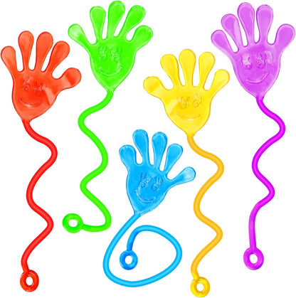 Thremhoo 40Pcs Glow in the Dark Sticky Hands Kids Party Favor Supplies Goodie Bag Stuffer Pinata Return Gift Stretchy Class Prize Carnival Sensory Goody Party Pinata Filler Treasure Box Bulk Toy