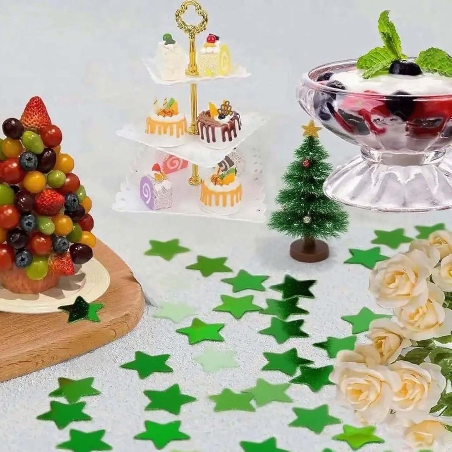 Rainbow Metallic Foil Star Confetti 0.78inch/2cm 8000PCS Table Confetti for Party Birthday Decoration or Filled Balloons