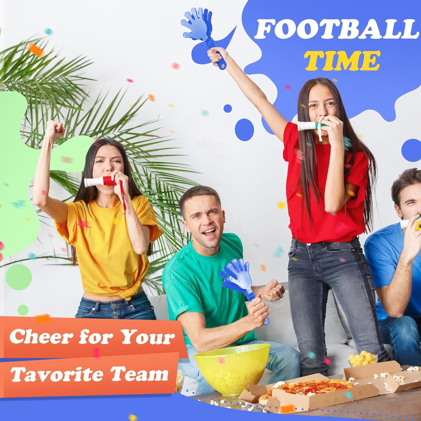 Sratte 80 Pcs 7.5 Inch Hand Clappers Noisemakers Bulk Clappers Noisemakers Party Favors Mini Hand Soundboard Plastic Noise Makers for Sporting Event Fiesta Birthday Reward Cheer Supplies (Multicolor)