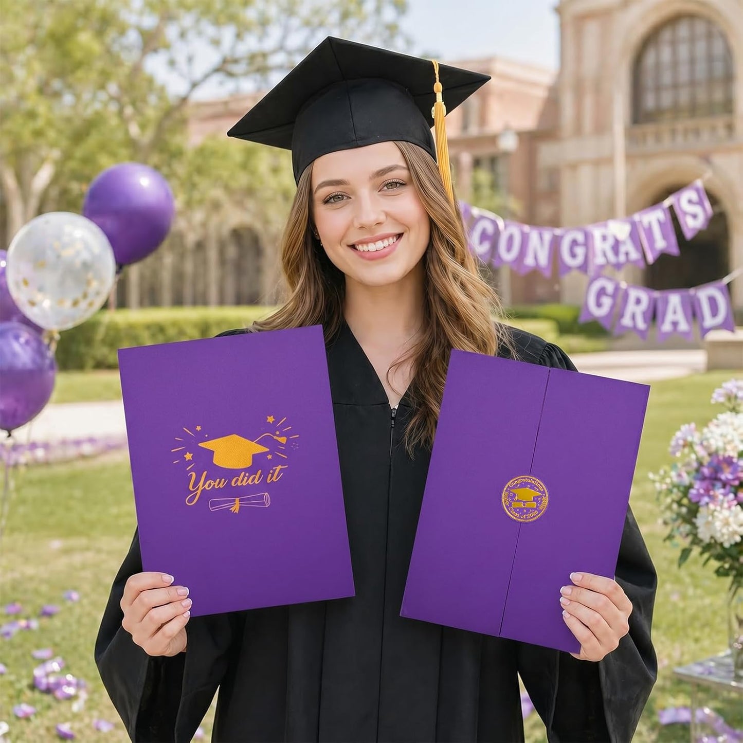 Graduation Guest Book 2026, Blue Gold Graduation Decorations Class of 2026 Graduates Sign in Book Signature Board Congrats Grad Decor Party Supplies, High School College Graduations Gifts for Her Him