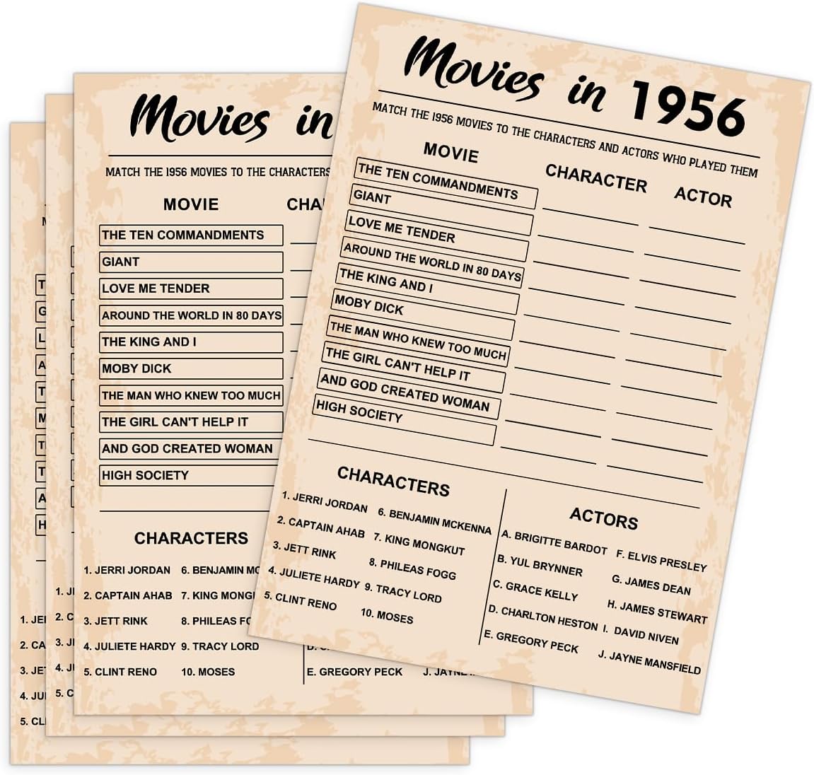 QUPT 40th Birthday Party Games, Movies in 1986 Games, Birthday Party Supplies for Adults, Fun 1986s Party Game，Pack of 30 Cards