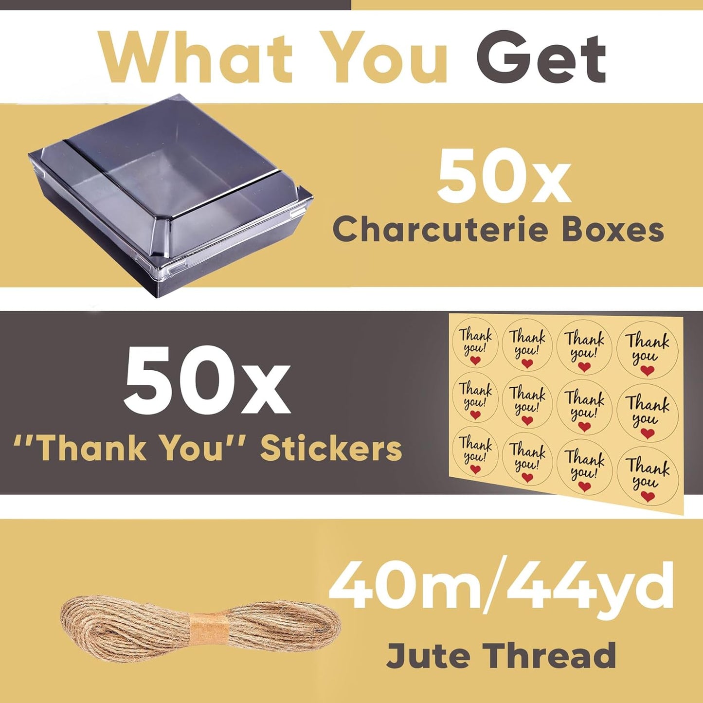 Leafiew 50 Pack Small Charcuterie Boxes with Clear Lids - To Go Paper Mini Charcuterie Box, Disposable Food Containers, 5Inch Dessert Boxes - Sandwich, Cookie, Sushi, Cake Slice, Strawberries (Brown)