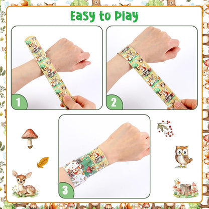 Serencatcher 48pcs Slap Bracelets Party Favors for Birthday Baby Shower Party Supplies Gifts