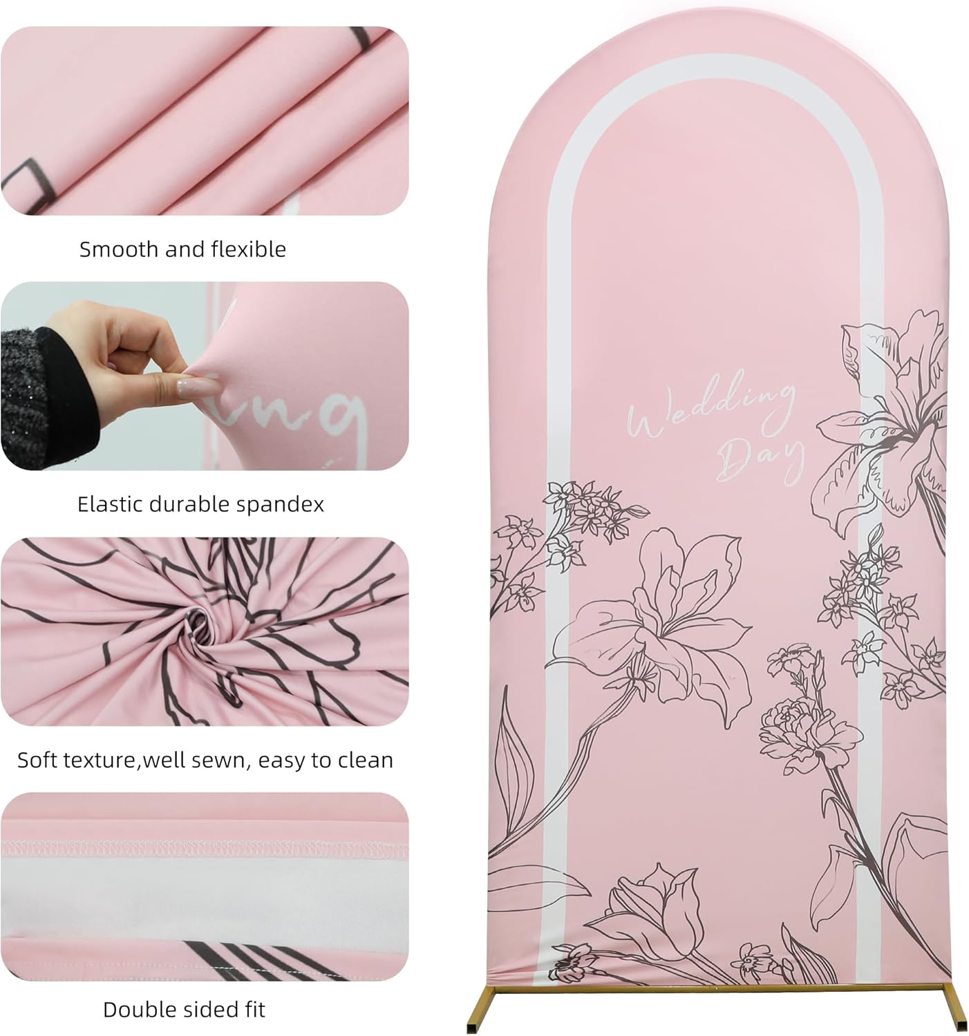 3-Piece Arch Cover Bundle – 7.2FT, 6.6FT & 6FT Stretch Spandex Backdrop Set – Wedding, Birthday & Photo Booth Arch Covers for Every Event