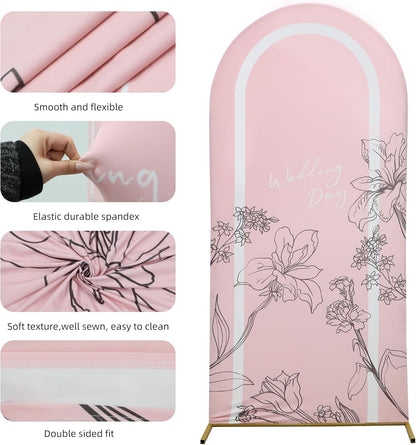 3-Piece Arch Cover Bundle – 7.2FT, 6.6FT & 6FT Stretch Spandex Backdrop Set – Wedding, Birthday & Photo Booth Arch Covers for Every Event