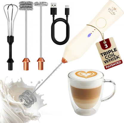 Zulay Kitchen Powerful Milk Frother Wand With Duracell Batteries - Ultra Fast Handheld Drink Mixer - Electric Whisk Foam Maker for Coffee, Lattes, Cappuccino & Matcha - Z1 Motor - Black - Colors B