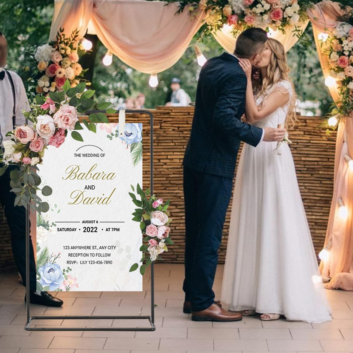 Wedding Welcome Sign Stand, 69" Wedding Sign Holder for Seating Charts ,Welcome to Our Wedding Sign Stand for Event Decor,Welcome Sign Stand for Party to Welcome Guests