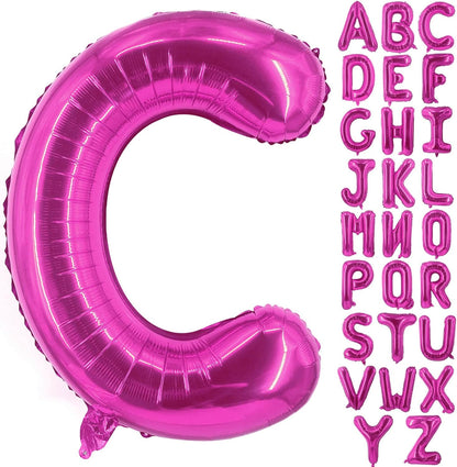 Lovoir 40 Inch Large Hot Pink Letter A Balloons Big Size Jumbo Mylar Foil Helium Balloon for Birthday Party Celebration Decorations Alphabet Hot Pink A