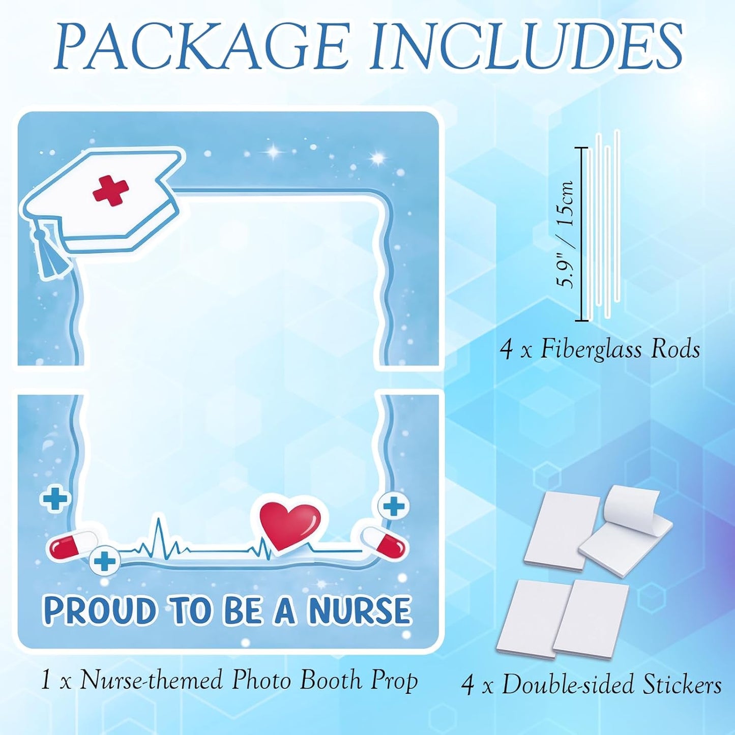 Nurse Photo Booth Props Graduation Decorations, Proud to Be A Nurse Large Selfie Photo Frame Cutout Nurses Week Lawn Decor Grad Party Supplies Blue