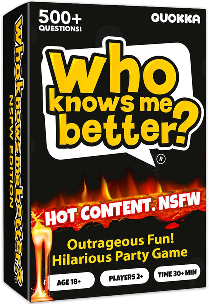 Quokka Card Games for Adults – Who Knows Me Better NSFW Edition – Party Game with 500+ Questions for Friends, Couples & Party Game Nights Ages 18+