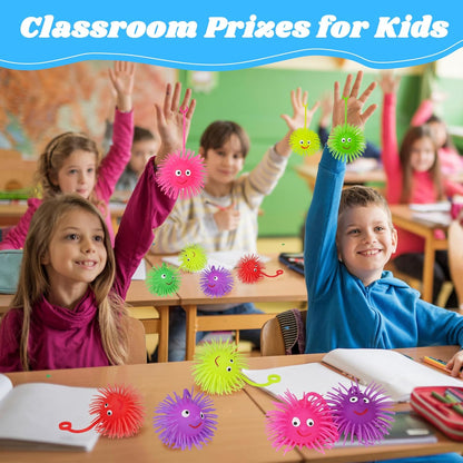 Basytodio 24 PCS Light Up Balls Party Favors for Kids 4-8 8-12 Sensory Squeeze Toys Bulk LED Puffer Balls Classroom Kids Prizes Goodie Bags Stuffers Pinata Fillers Birthday End of Year Students Gifts