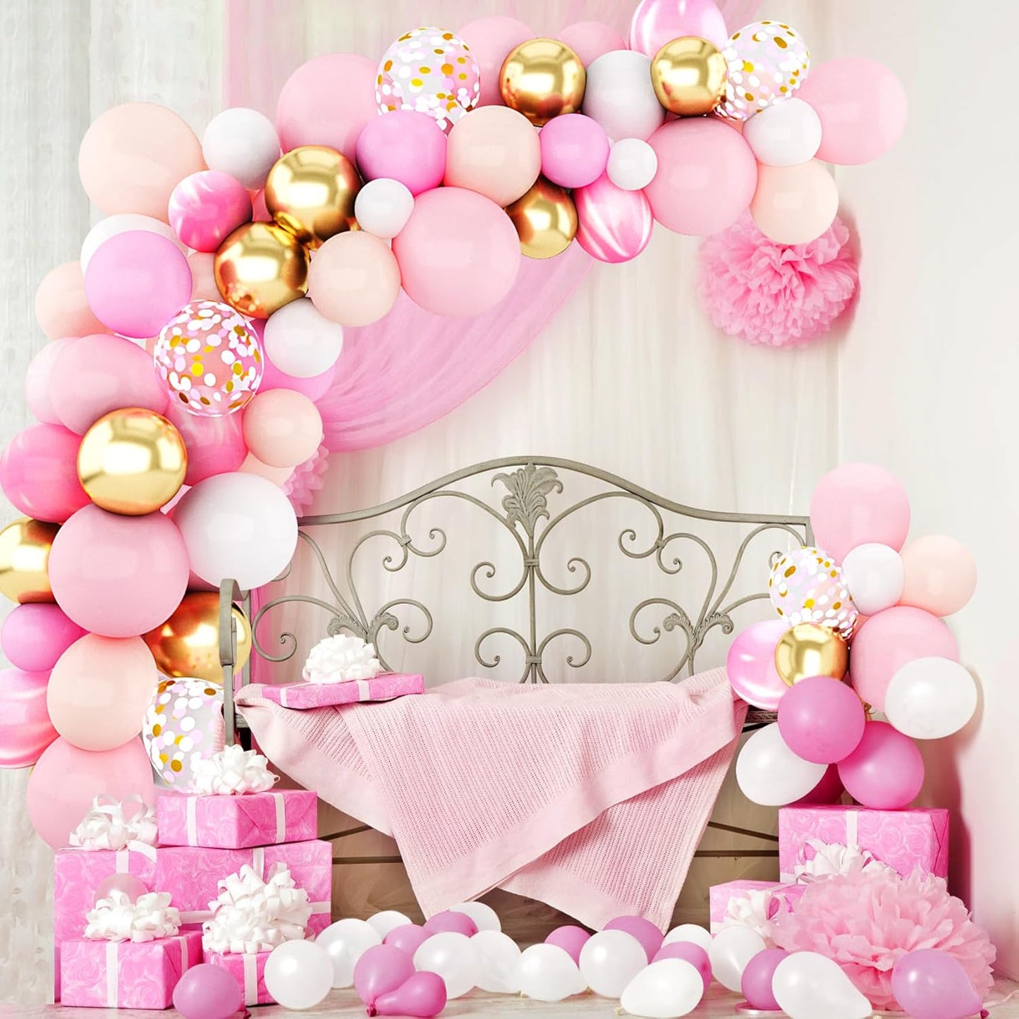 Amandir 153pcs White Sand Balloons Arch Garland Kit Different Sizes 18 12 10 5 Inch Cream Beige Sand White Latex Balloon for Birthday Boho Neutral Baby Shower Wedding Anniversary Party Decorations