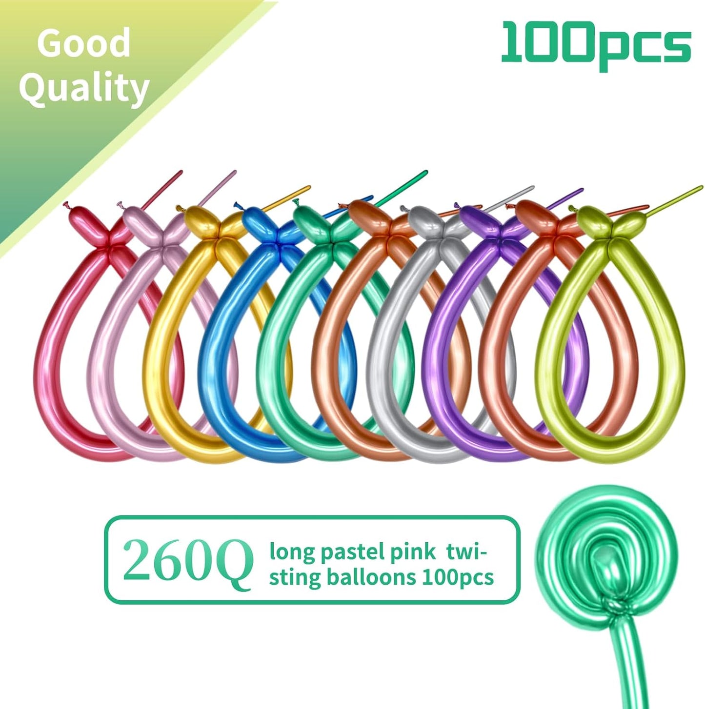 260 Clear Long Balloons for Animals, Thickening Skinny Latex Twisting for Arch Modeling Magic Clown Birthday Wedding Party Decorations 100pcs