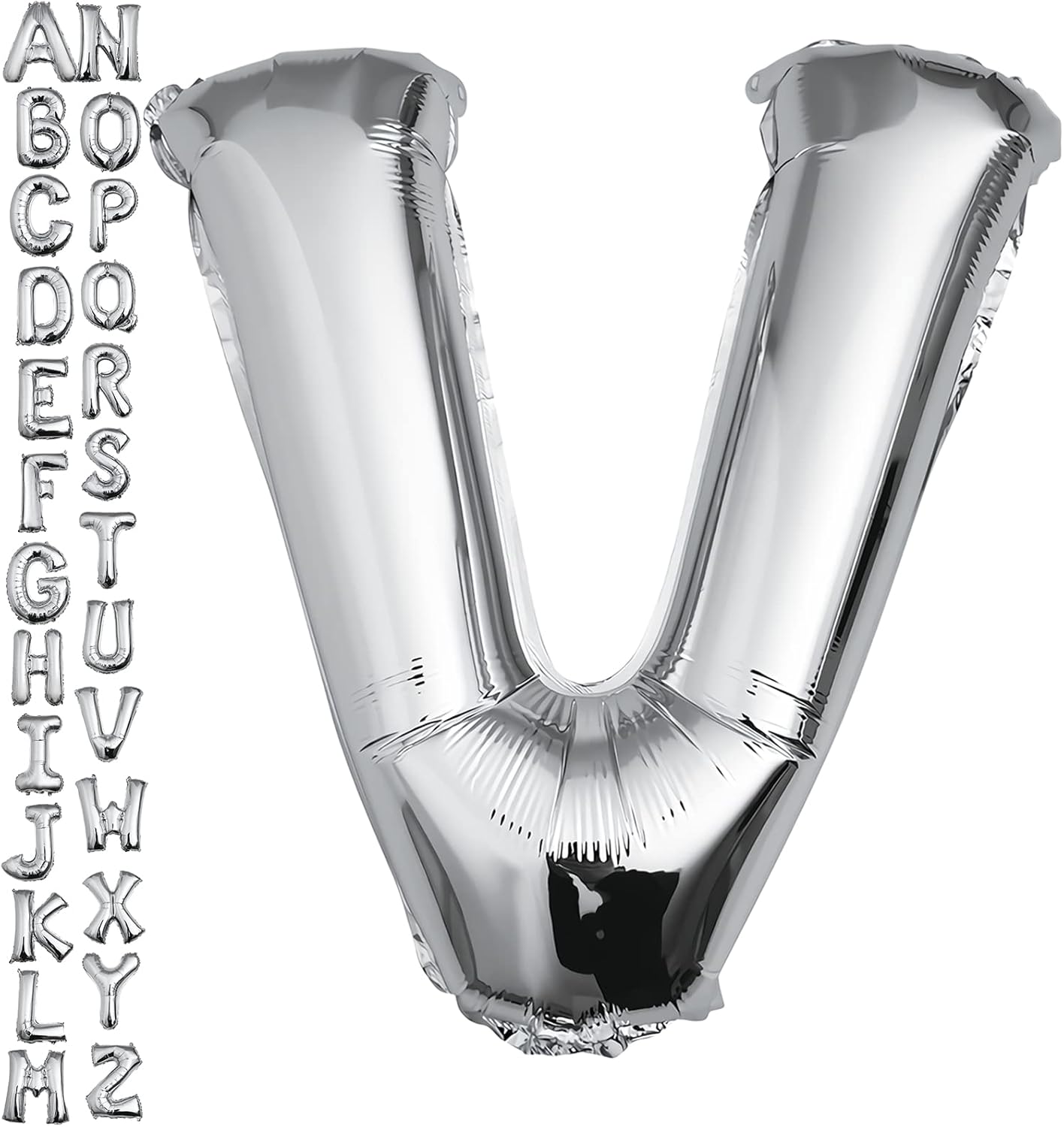 40 inch Silver Letter A Balloon, Big Size Alphabet Foil Mylar Helium Balloons for Birthday Party Celebration Wedding Anniversary Baby Shower Decorations Supplies Alphabet A