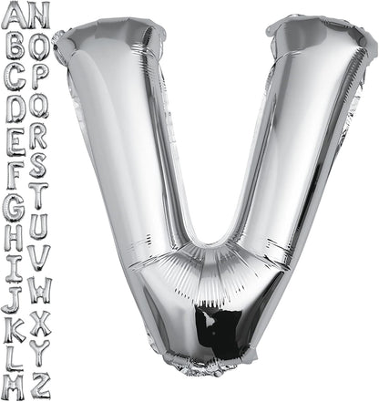 40 inch Silver Letter A Balloon, Big Size Alphabet Foil Mylar Helium Balloons for Birthday Party Celebration Wedding Anniversary Baby Shower Decorations Supplies Alphabet A