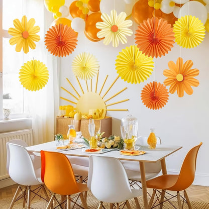 Easy Joy Paper Leaves Decorations for Wall Paper Fans Classroom Decoration Leaves Backdrop Decor Wall Decor,Set of 9