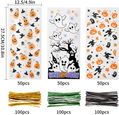 CCINEE 150 Pcs Cellophane Treat Bags, 5 X 11 Inches Gold Star Print Clear Gift Wrap Candy Bags Goodie Bags with Twist Ties for Wedding, Birthday Party Favors, Bakery, and Gift Packaging