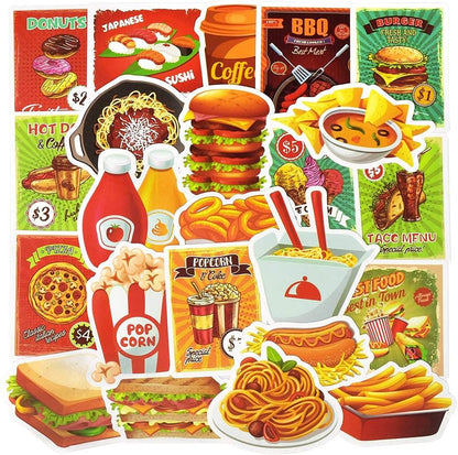 QTL Neon Stickers for Teens & Students Prizes, Waterproof Vinyl Party Favor Stickers, School Rewards, Water Bottle and Laptop, 50PCS - Colors A