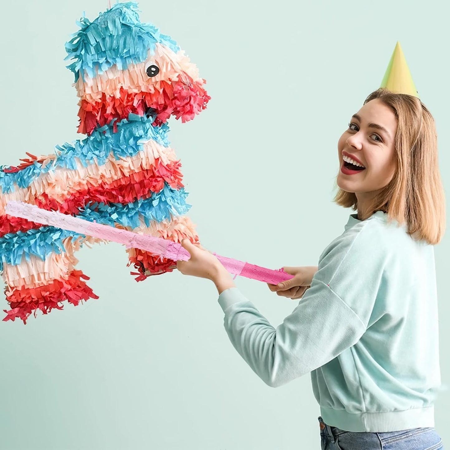 Pinata Sticks, Pink Pinata Stick and Blindfold, 30g Confetti