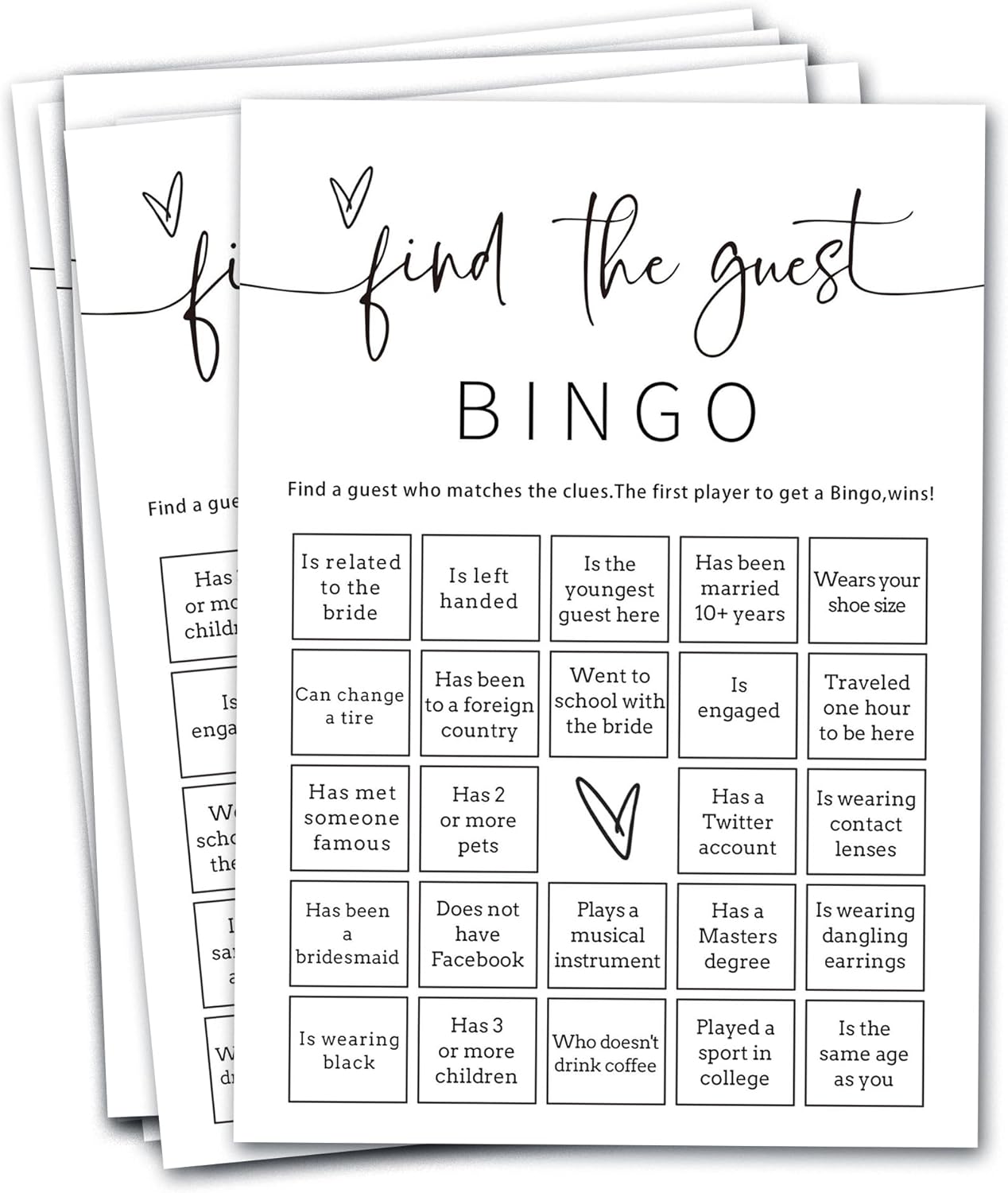 Bridal Shower Bingo, What Will The Bride to Be Receive, 25Pcs Bridal Bingo Game Cards, Engagement Party Games for Guests, Minimalist White Wedding Party Supplies - A18
