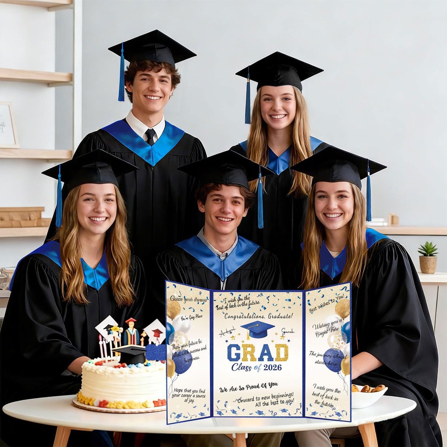 QIYANPAX Graduation Guest Book 2026, Blue and Gold Graduation Decorations Class of 2026, Graduation Signature Book, Congrats Grad Guest Book Alternative, Unique Graduation Gifts