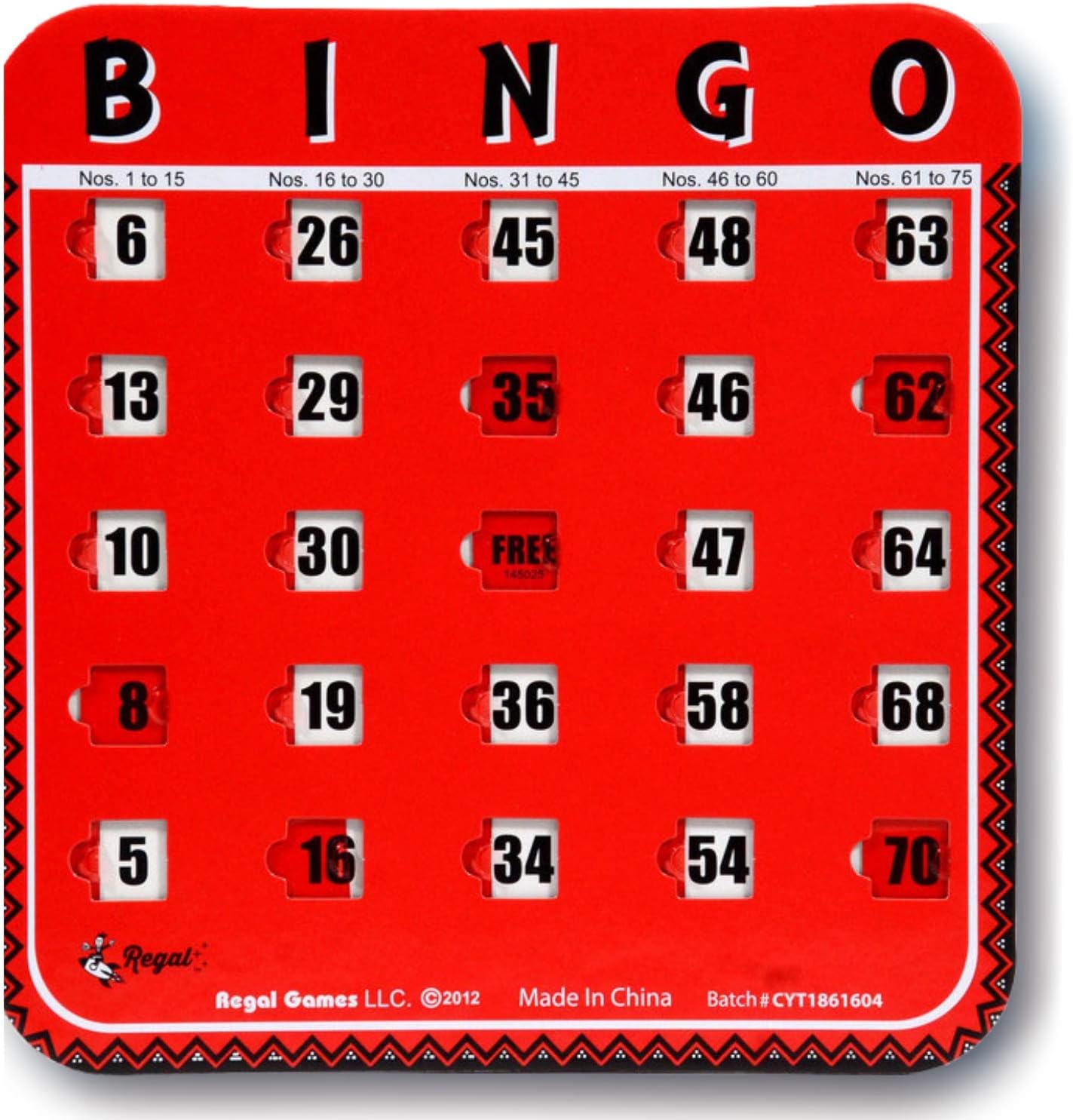 Regal Bingo Bulk Bingo Cards with Sliding Windows - Reusable Large Print Bingo Game Cards for Adults Large Group - 8 Pack, Yellow