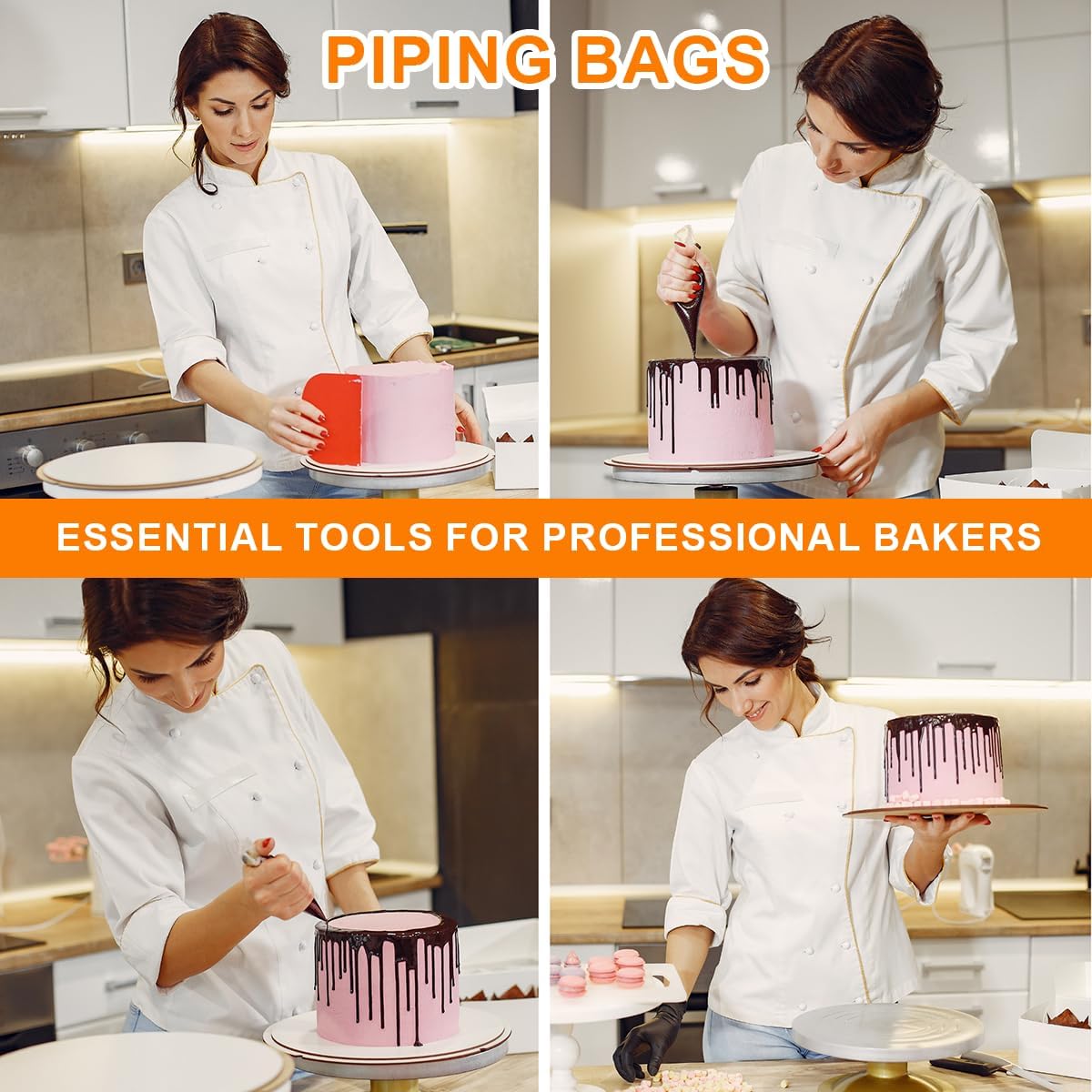 Piping Bags, 50pcs 12 Inch Anti Burst Disposable Cake Decorating Bags,Non-Slip Pastry Bags-Ideal for Cakes,Cream Frosting and Cookie Decorating