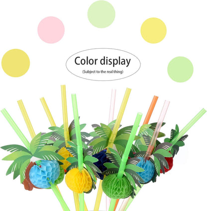 ALINK 50 Umbrella Parasol Drinking Straws, Hawaiian Beach Cocktail Luau Party Decorations Supplies