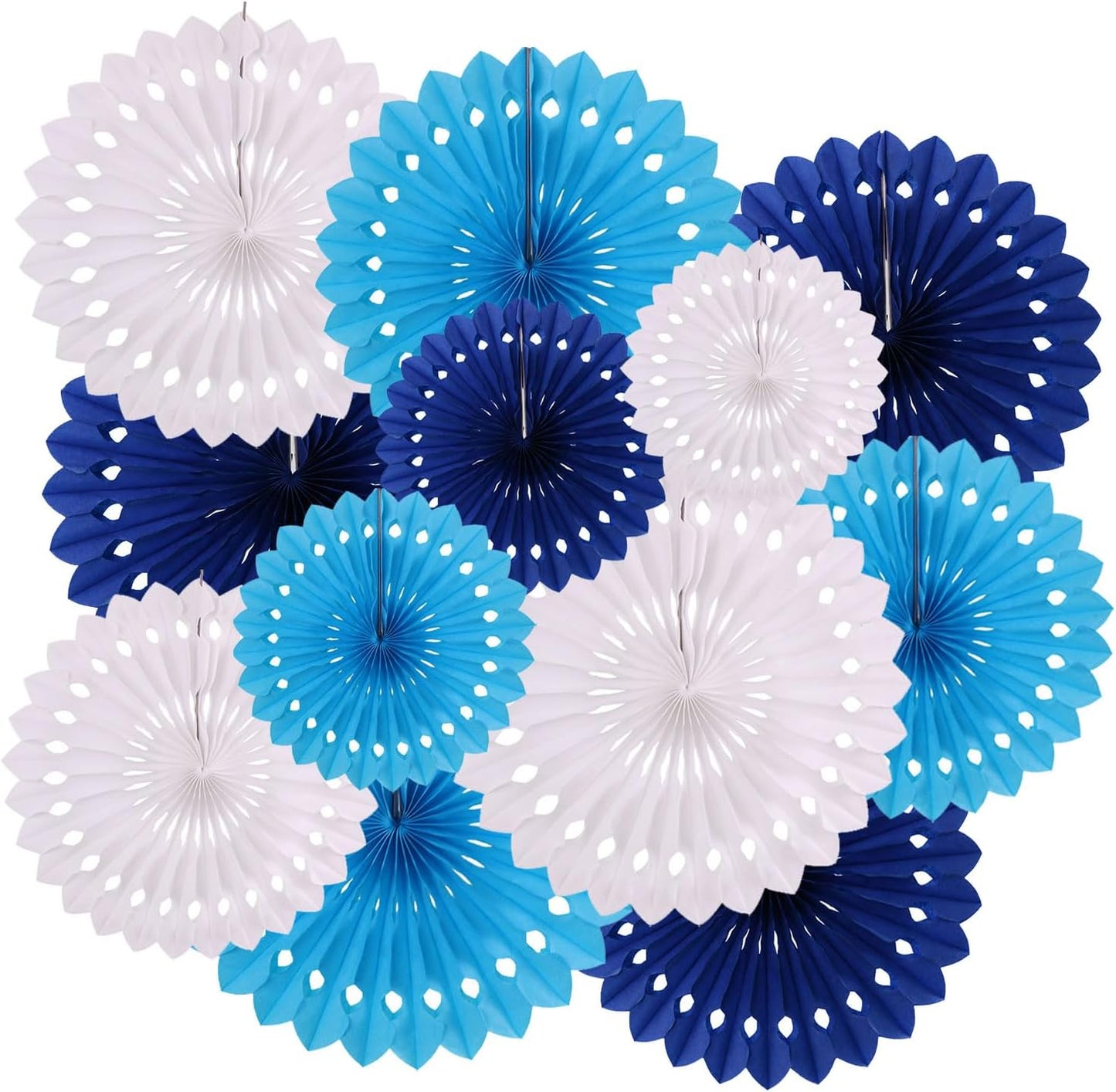 ZOOYOO Hanging Paper Fans Party Decorations,12 Pcs Pastel Rainbow Honeycomb Round Fans,Ceiling Decor for Easter,Wedding,Birthday,Summer Day Party Backdrop