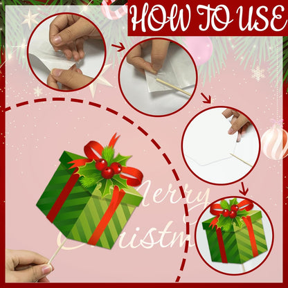 Christmas Photo Booth Props Kit - Large Size Selfie Frame & 24 Pcs Christmas Picture Props for Photoshoot Gift Box, Xmas/Winter/Holiday New Year Party Favors Supplies Jokes Favors