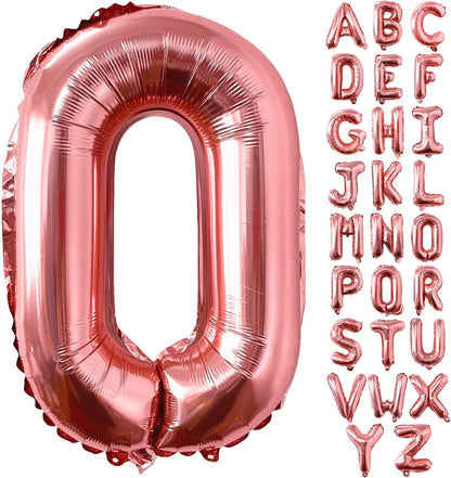 Lovoir 40 Inch Large Rose Gold Letter A Balloons Big Size Jumbo Mylar Foil Helium Balloon for Birthday Party Celebration Decorations Alphabet Rose Gold A