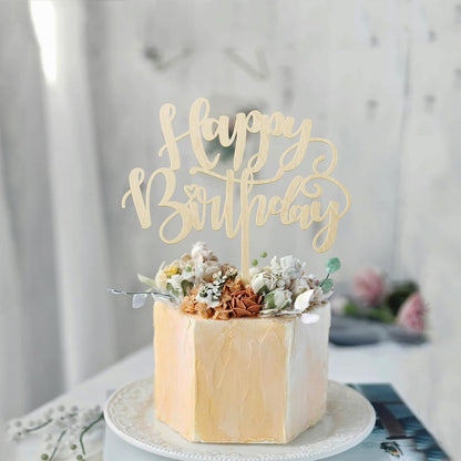 Handmade Glitter Happy Birthday Cake Topper,Birthday Party Cake Decorations, Anniversary/Birthday Party Decoration Supplies (Rainbow)