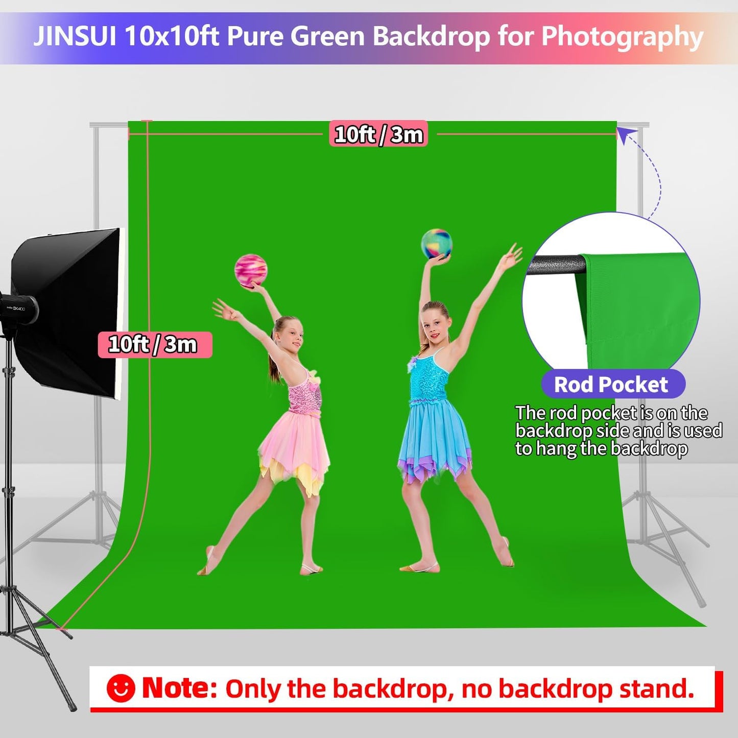 White Backdrop for Photoshoot, 10x10 ft Photo Backdrop Curtain Double-Side for Photography, Polyester Fabric White Background Screen for Photographic Studio Baby Picture Party Prop (Backdrop Only)