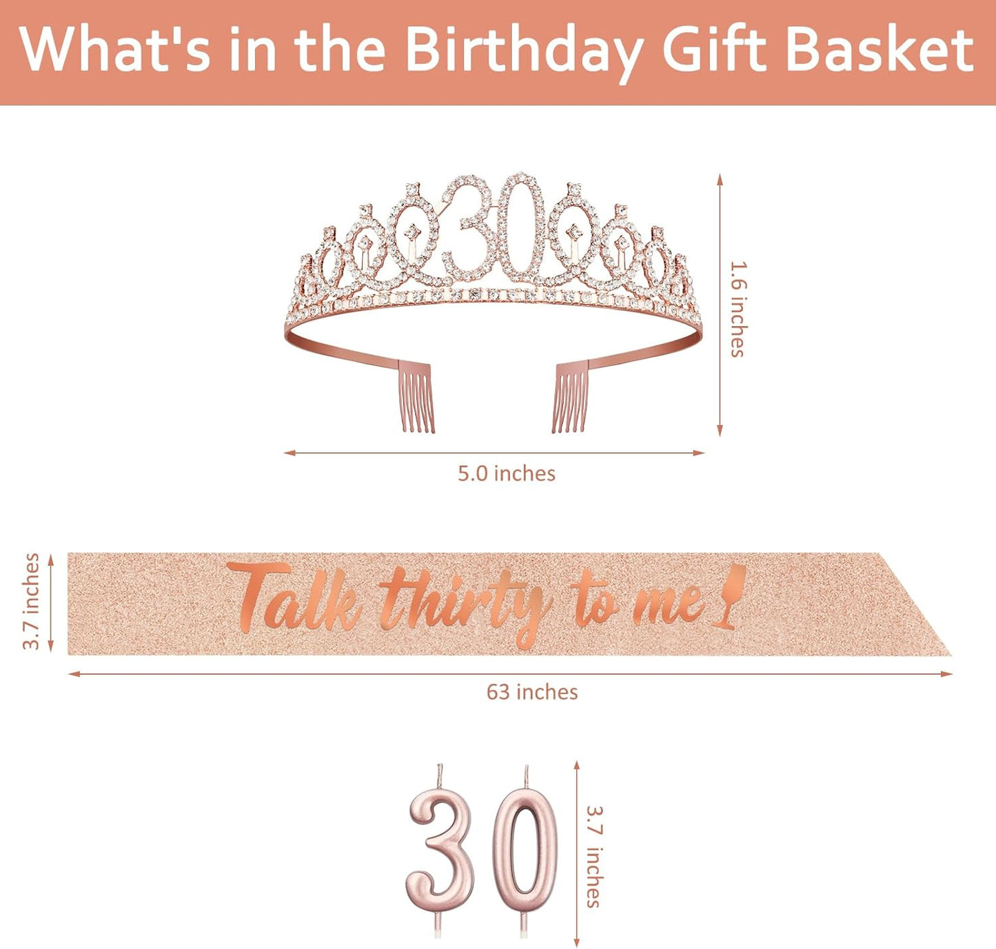 21st Birthday Decorations for Her with 21st Birthday Sash and Crown, Candles Gold, Gifts for 21 Year Old Girls
