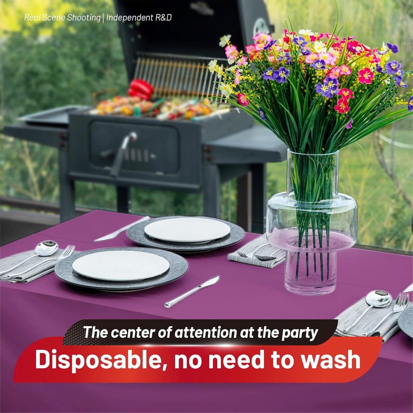 Plastic Table Cloth, 310 Ft X 54 in Disposable Tablecloth White Plastic Tablecloth with Any Cut Sliding Cutters Premium Table Cover Roll for Picnics, Parties, Birthdays, Weddings