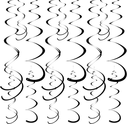 Colorful Ceiling Swirl Foil Decorations Hanging Plastic Streamer Themed Swirl Party Decoration for Wedding Thanksgiving Day Graduation Celebration, Pack of 28