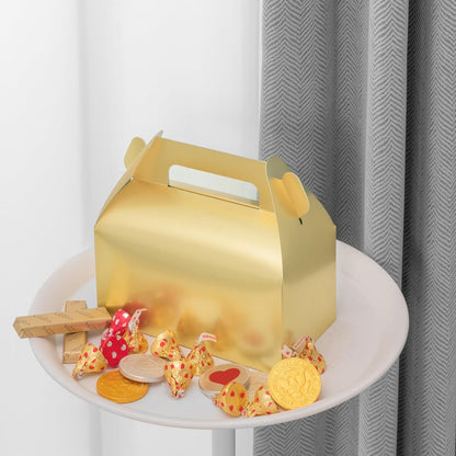 UnicoPak 30 Pack Party Favor Boxes Treat Boxes, White Gable Gift Boxes for Party Favors Goodies Cookies Treats Candies Meals Lunch, 6.5x3.5x3.5 Inches