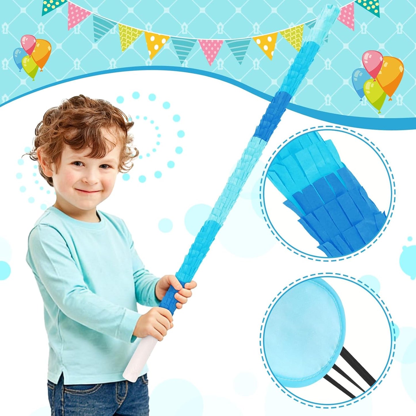Dinosaur Pinata - Dinosaur Decorations with a Blindfold and Bat for Boys Girls Animal Themed Birthday Party Kids Classroom Game Decorations Supplies (15.7 x 11.4 x 3.1 Inches)