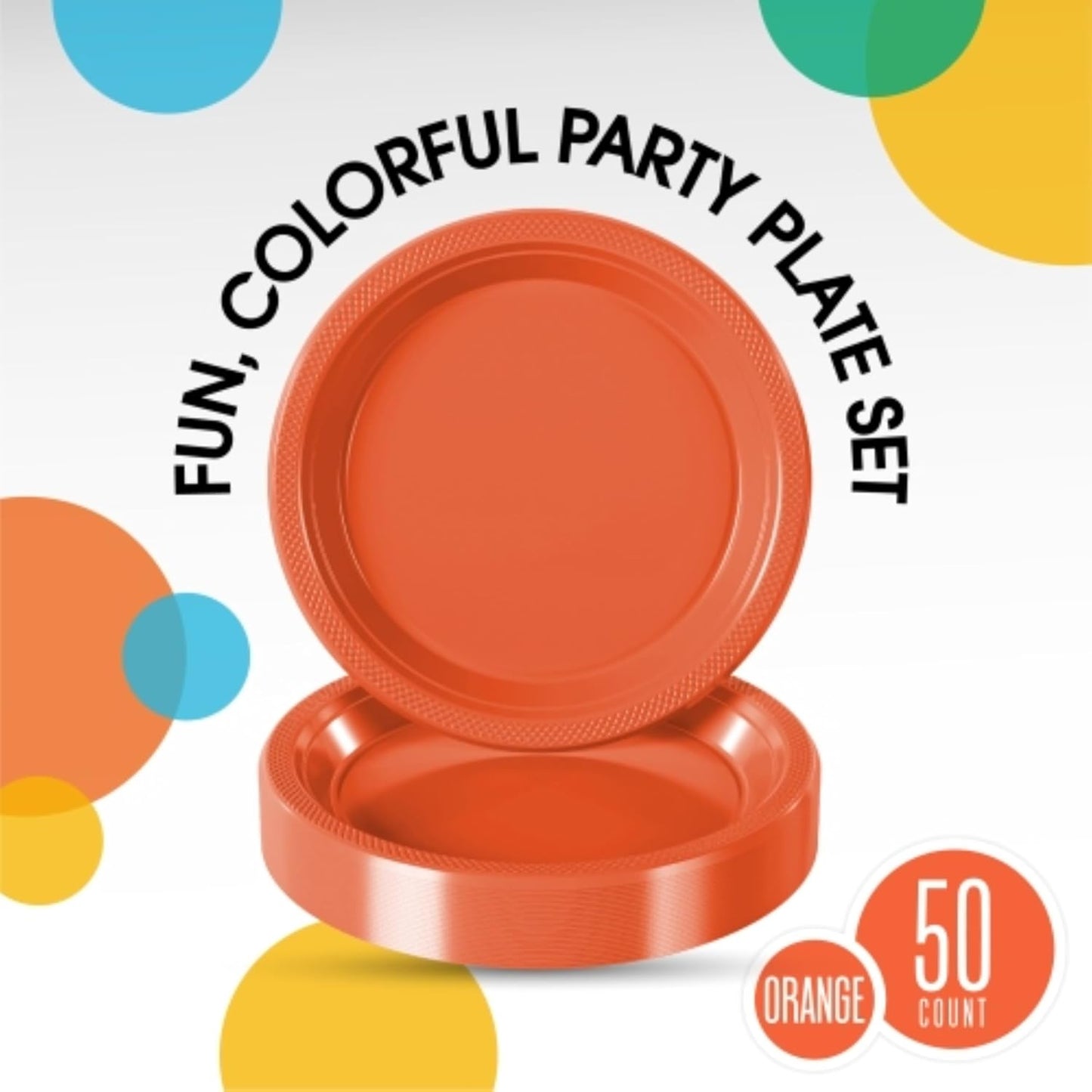 Exquisite Party Solids Red Plastic Plates For Party Supplies 10" Red Disposable Plates Heavy Duty 50 Pcs Plastic Dinnerware Sets Heavy Duty 350 GSM Disposable Dinnerware Set