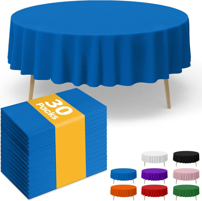 Niuara White Plastic Table Cloth - 30 Pack 54" × 108" Rectangle Disposable Tablecloths for 6FT Tables, Waterproof Table Cover for Party, Holiday & Gathering Use