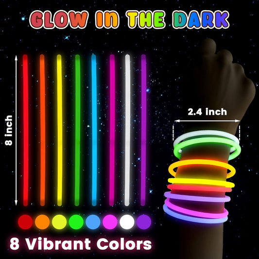 LovesTown Glow Sticks Bulk for Party Favors, Ultra Bright 100 PCS Glow in the Dark Party Favors Neon Light Sticks Bulk for Weddings Classroom Decorations Prizes