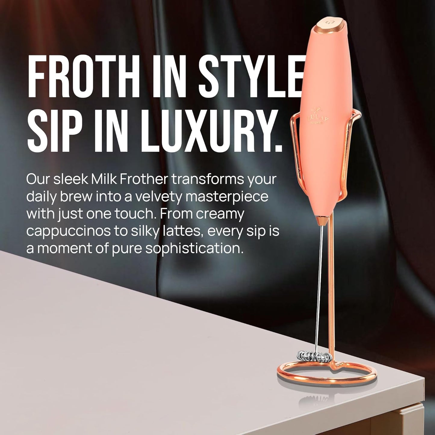 Zulay Kitchen Powerful Milk Frother Wand With Duracell Batteries - Ultra Fast Handheld Drink Mixer - Electric Whisk Foam Maker for Coffee, Lattes, Cappuccino & Matcha - Z1 Motor - Black - Colors A