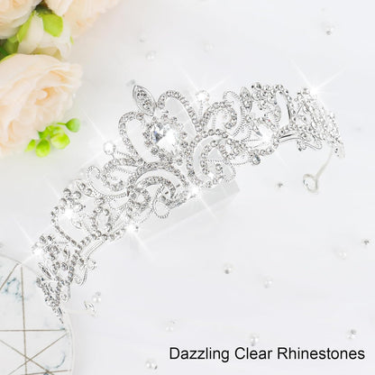 CIEHER Birthday Girl Crown and Sash - Rose Gold Tiara Birthday Decorations for Women and Girls