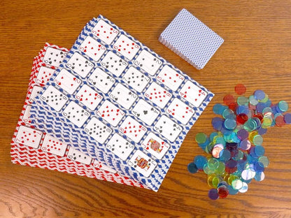 Regal Games - Poker Keeno Bulk Game Set - Includes 12 Two-Sided Boards, 200 Scoring Chips, 1 Deck of Standard Poker Cards - 24 Unique Board Layouts- Casino Night Card Game- Compatible with Poker Keno