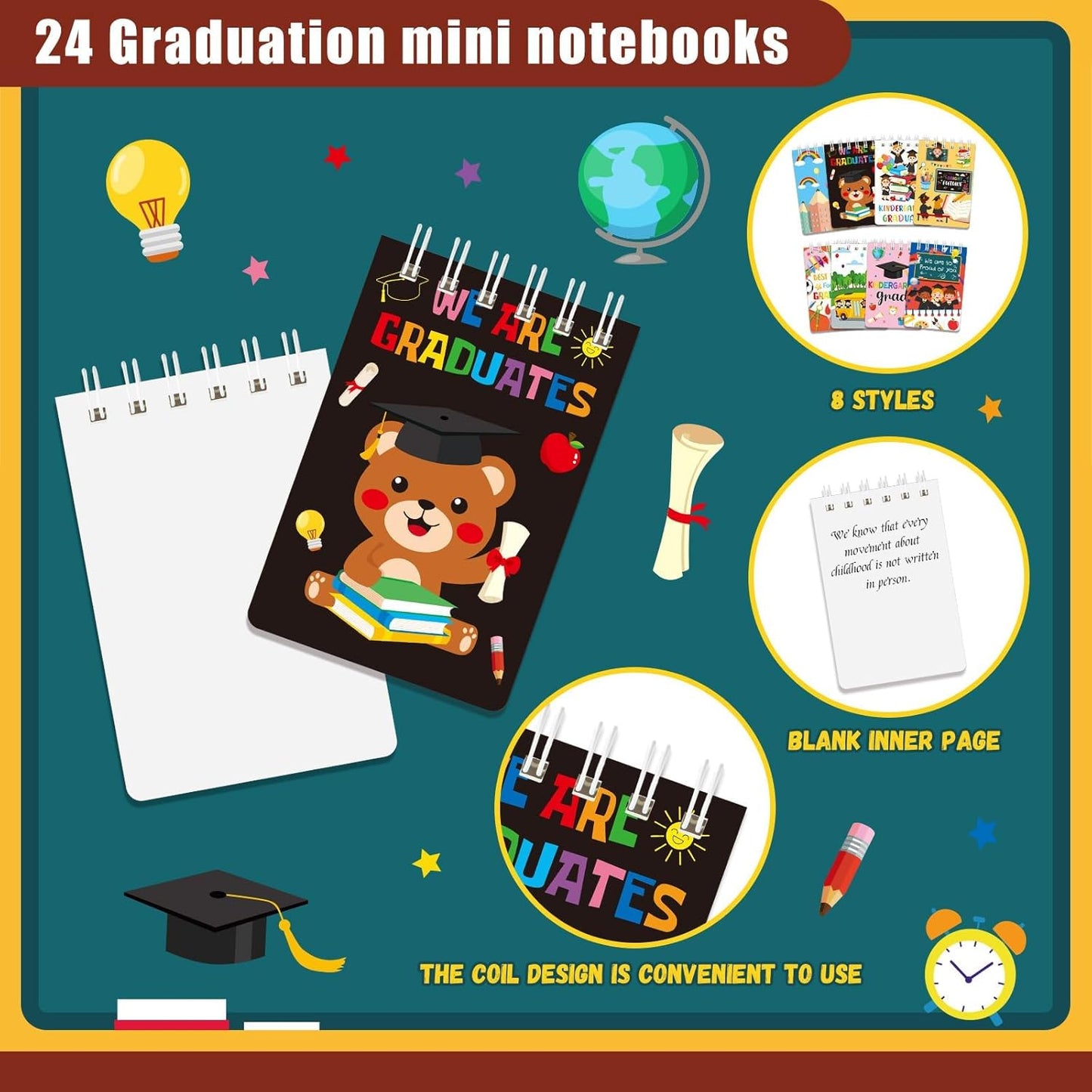 MARFOREVER 24 Pack Mini Animal Notepads Cat Dog Themed Party Favors Cat Dog Mini Spiral Notepads Pet Kitty Gifts for Birthday Teacher Students Reward School Classroom Supplies Goodie Bags Stuffers