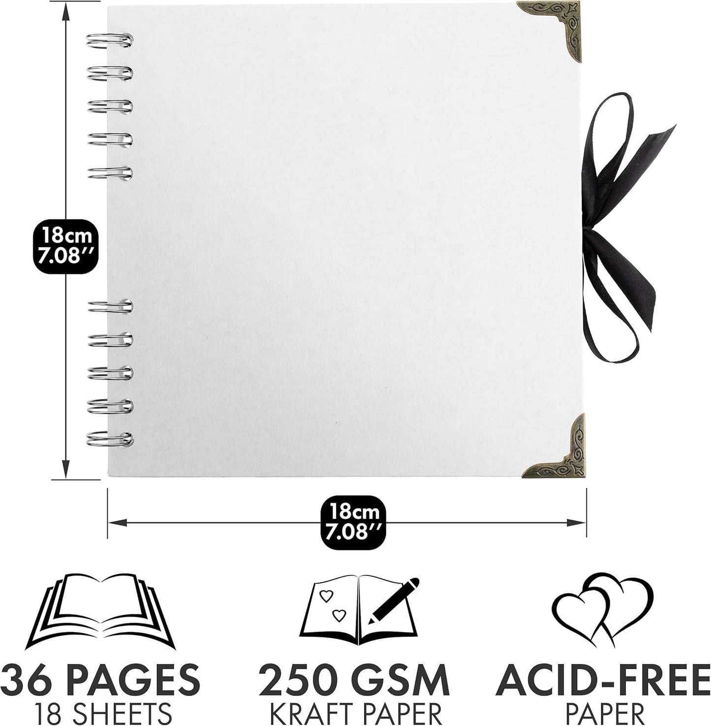 Bstorify Scrapbook Album 60 Pages (8 x 8 Inch) Brown Thick 200gsm Kraft Paper, Photo Album Scrapbook, Memory Book - Ideal for Your Scrapbooking Albums Art & Craft Projects