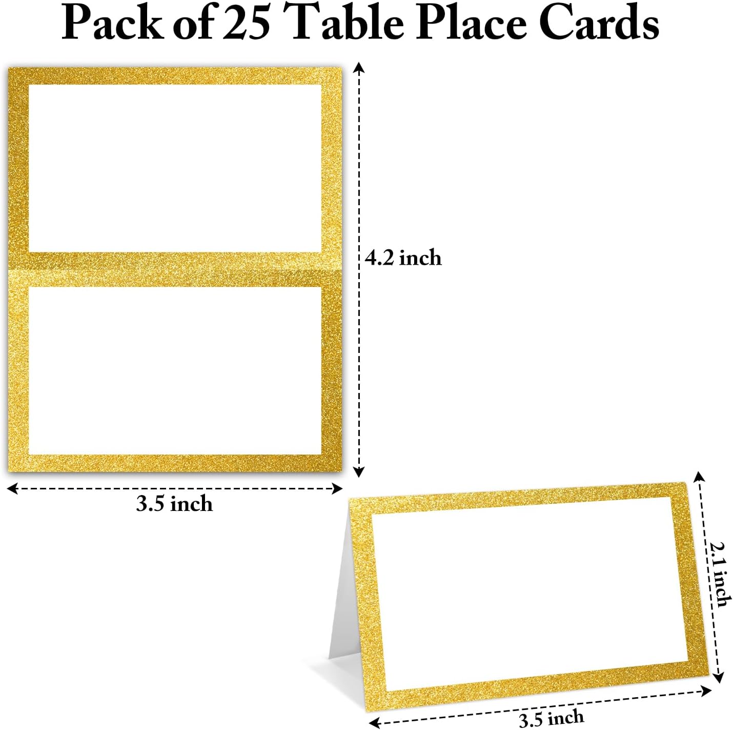 Gold Foil Place Cards for Table Setting, Printable Tent Cards for Food Buffet, Name Card for Wedding Banquet, Bridal Shower, Baby Shower, Birthday Party Decorations (25 Pack)-07