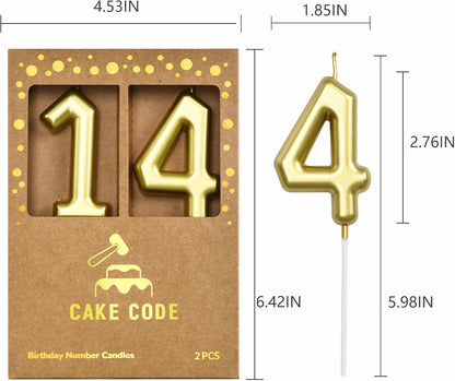 2.76 Inch Classical Gold 5 Number Birthday Candles, Gold Number Candles, Cake Number Candles, Party Celebration