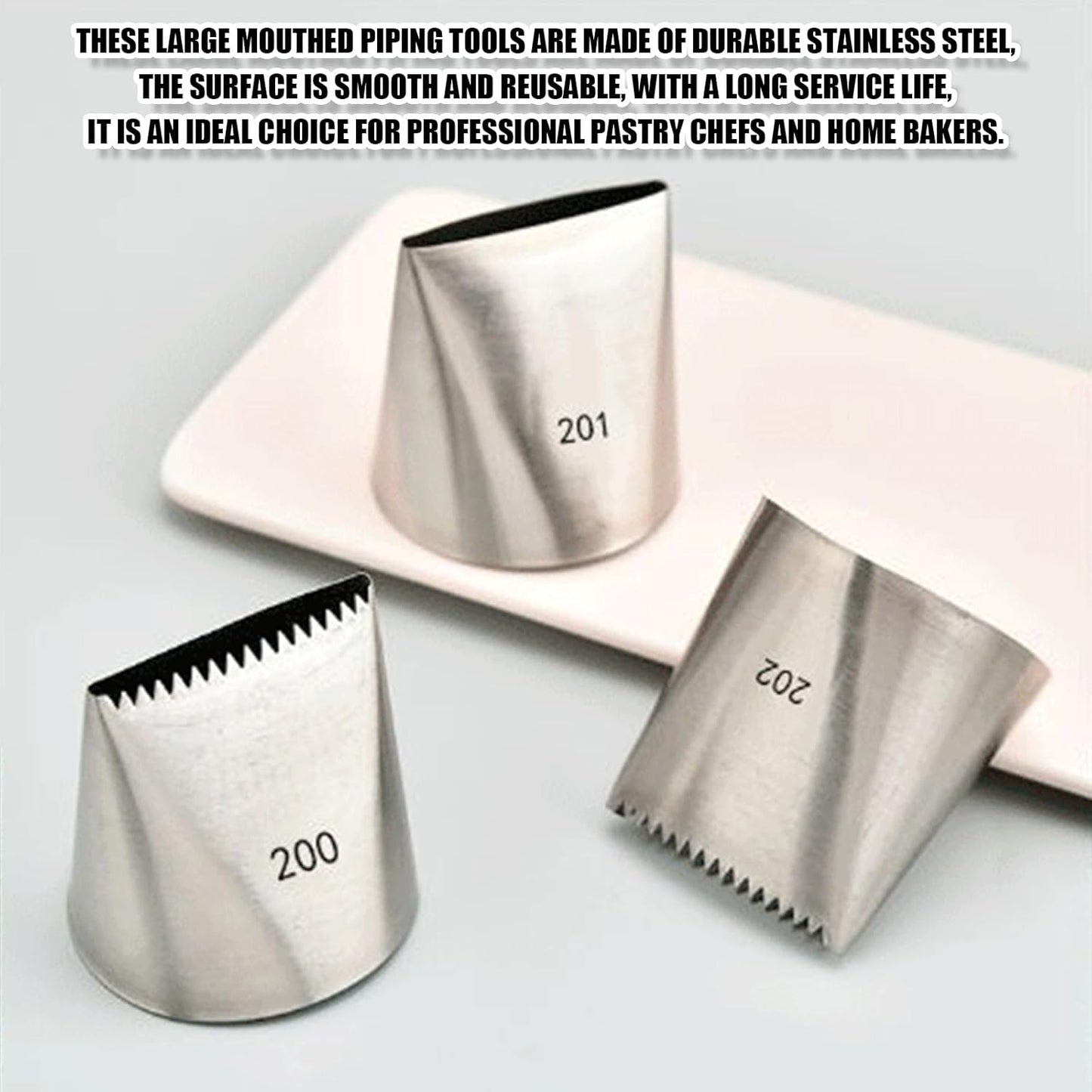 Piping Tips For Cake Decorating, Stainless Steel Icing Piping Nozzles For Pastry Fondant Decorating Tools (C)